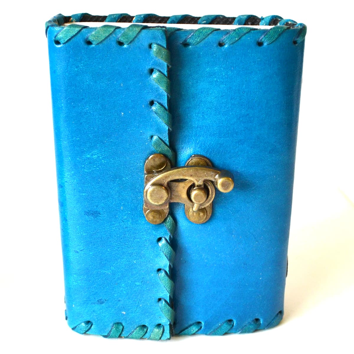 Blue leather w/ latch 3" x 5" - 240 pages - Unlined