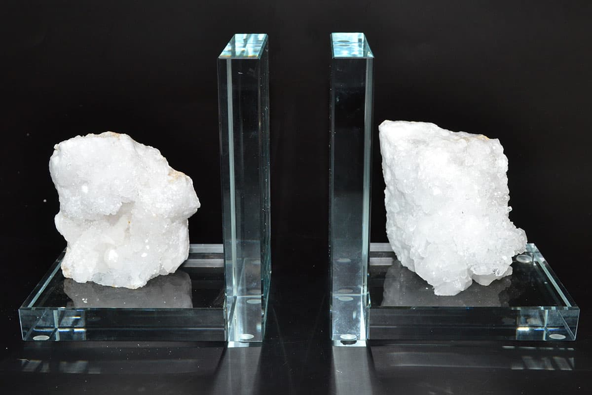 (set of 2) Quartz book ends