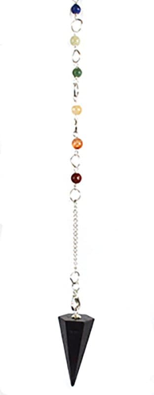 6-sided Shungite chakra pendulum