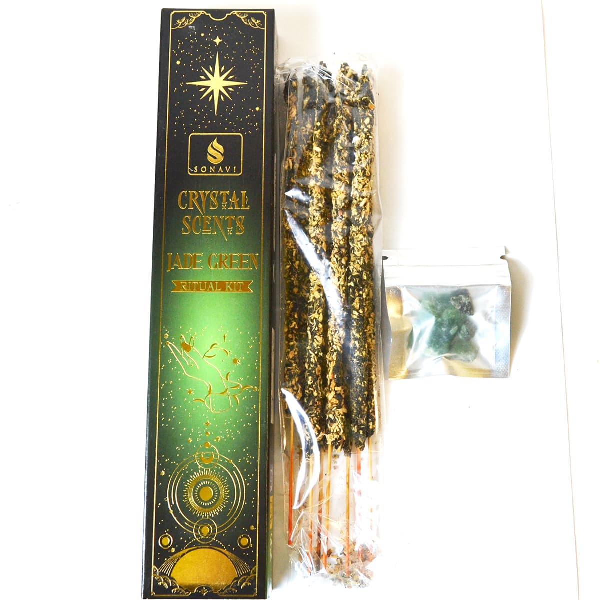 8pk incense & Jade Green chips