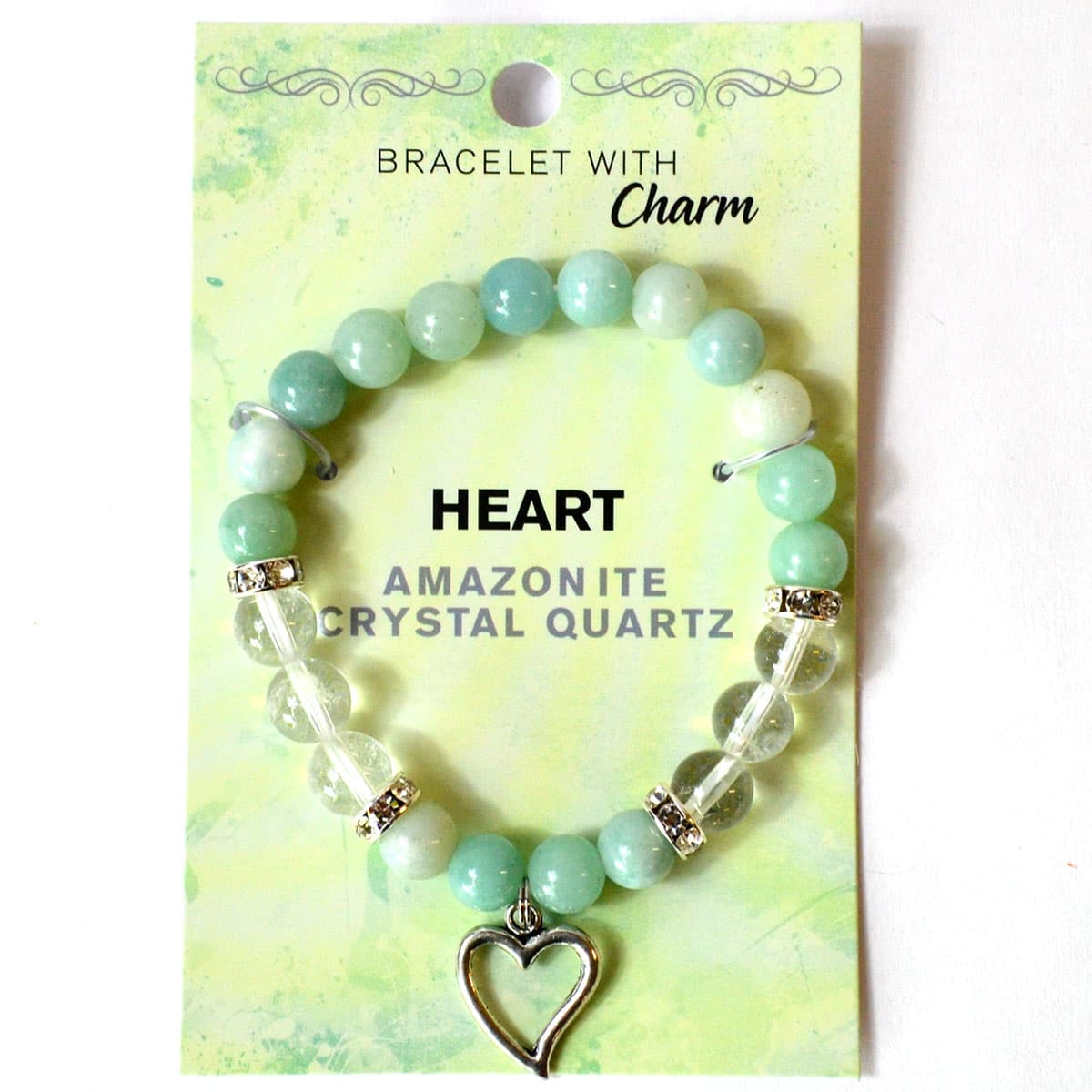 8mm Amazonite/ Quartz with Heart