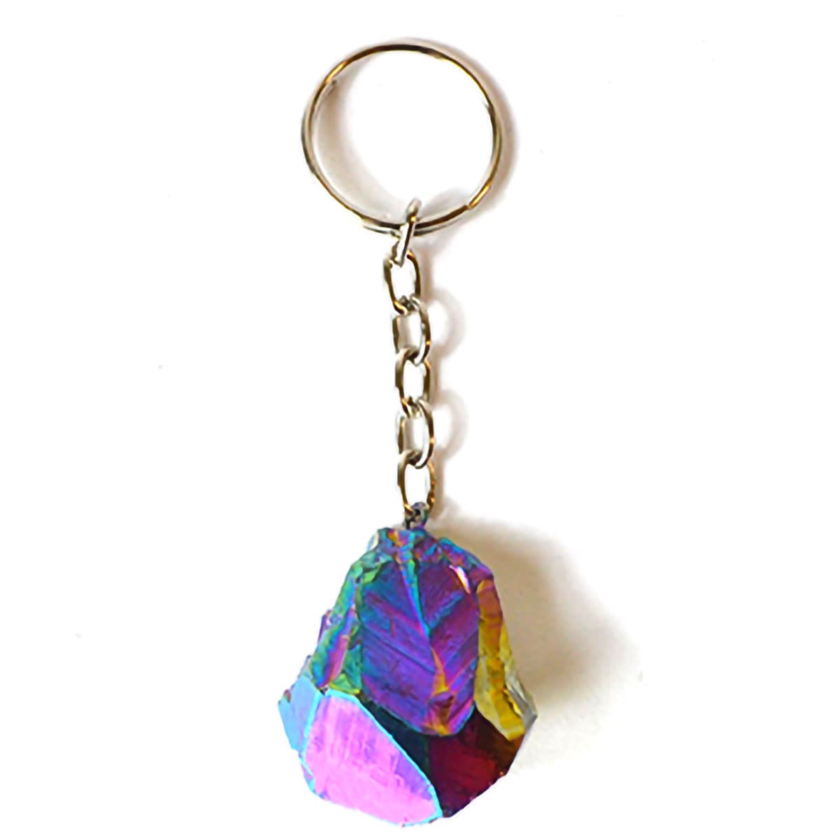 Amethyst (plated rainbow) keychain