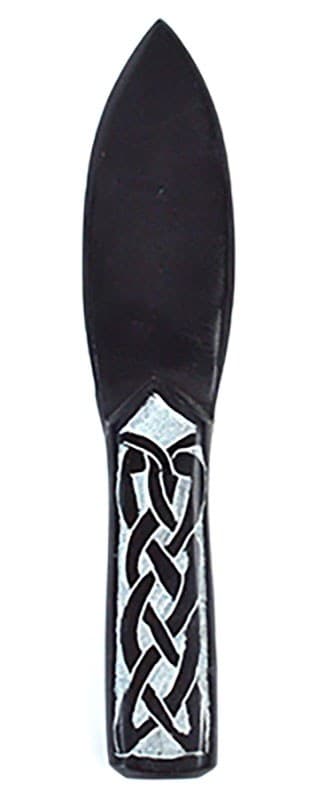 8" Black Celtic soapstone athame