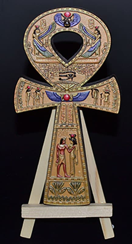 6" Ankh gold W stand