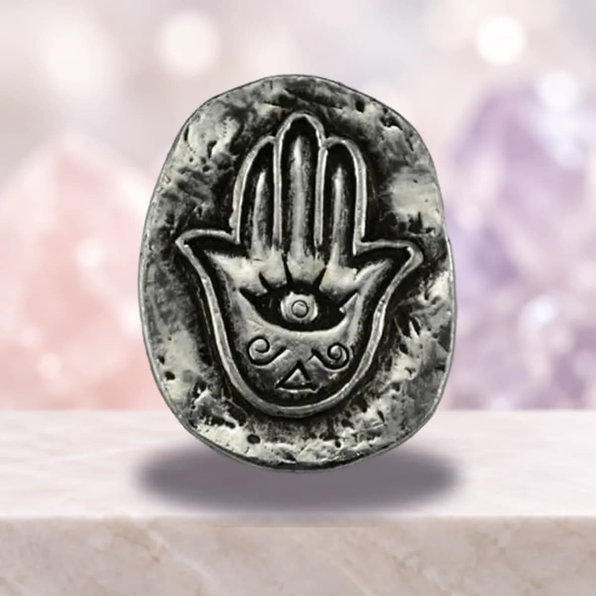 Hamsa pocket stone