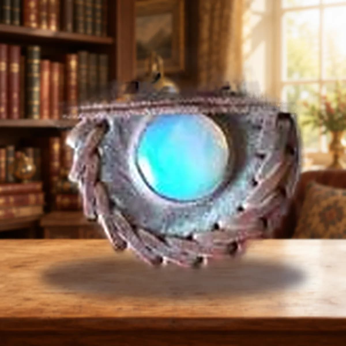5" x 7" Triple Moon with Stone Embossed leather w/ cord