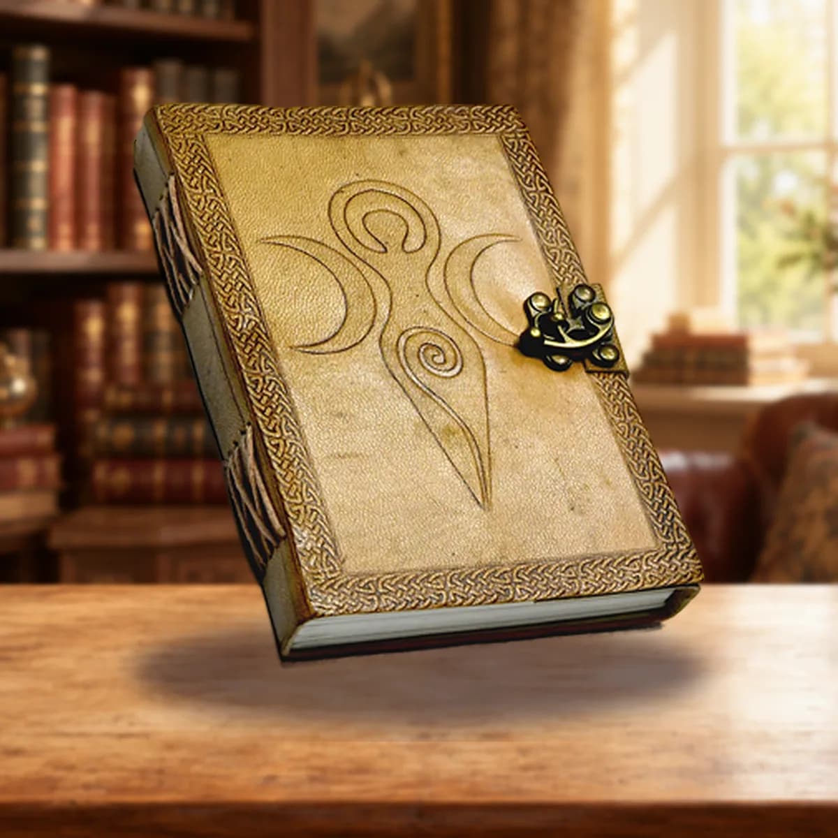 5" x 7" Goddess of Earth Embossed leather w/ latch