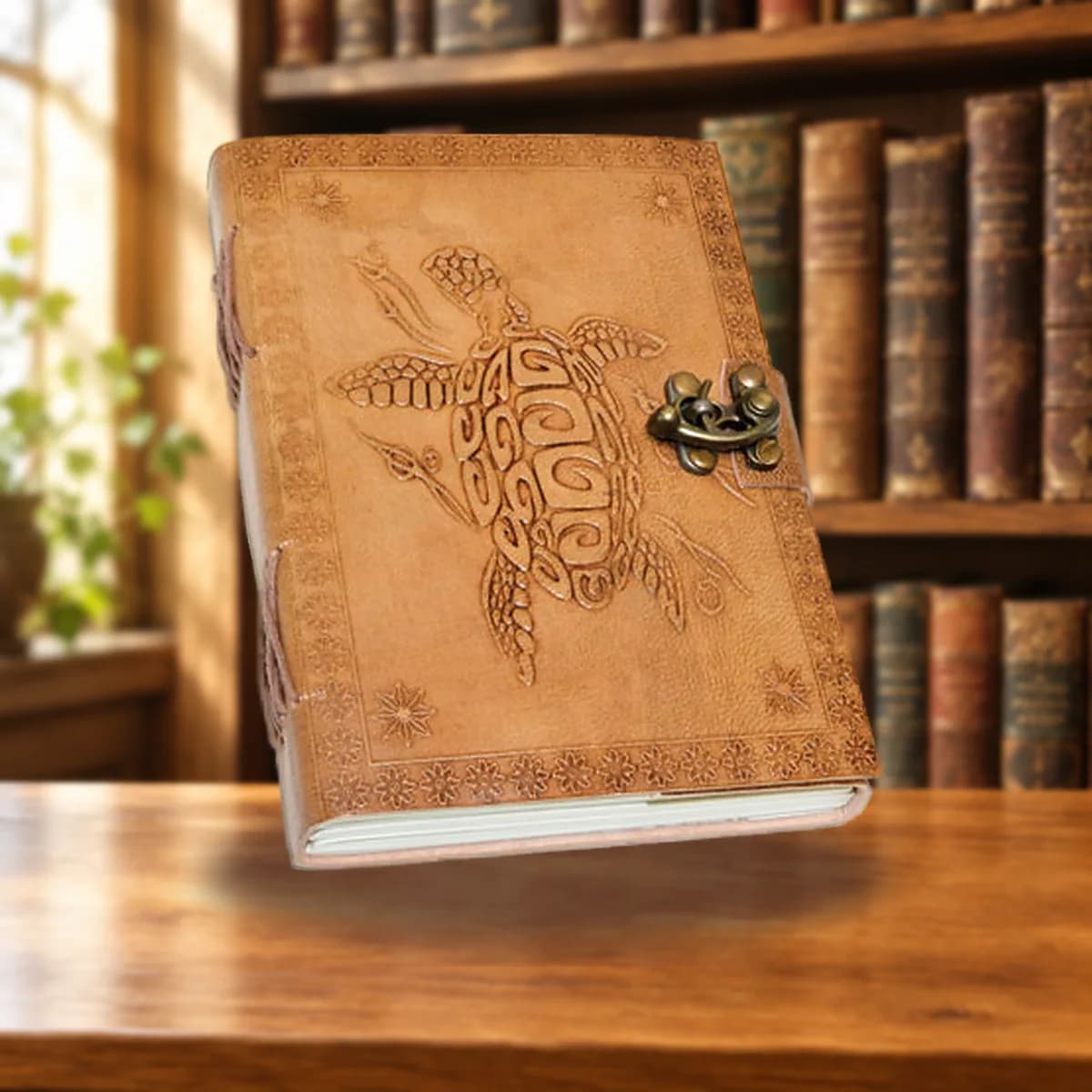 5" x 7" Turtle Embossed leather w/ latch