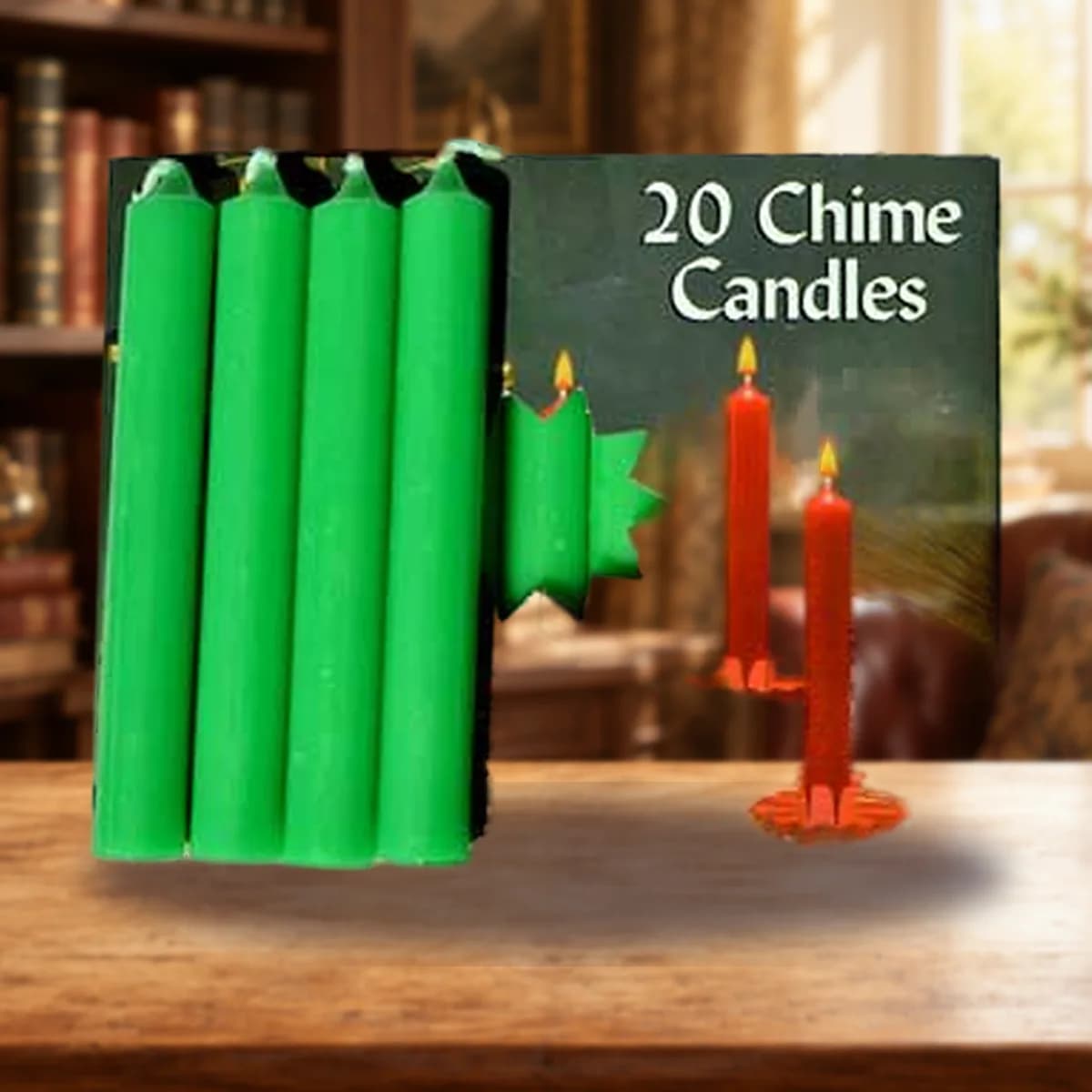 1/2" Emerald Green Chime candle 20 pack