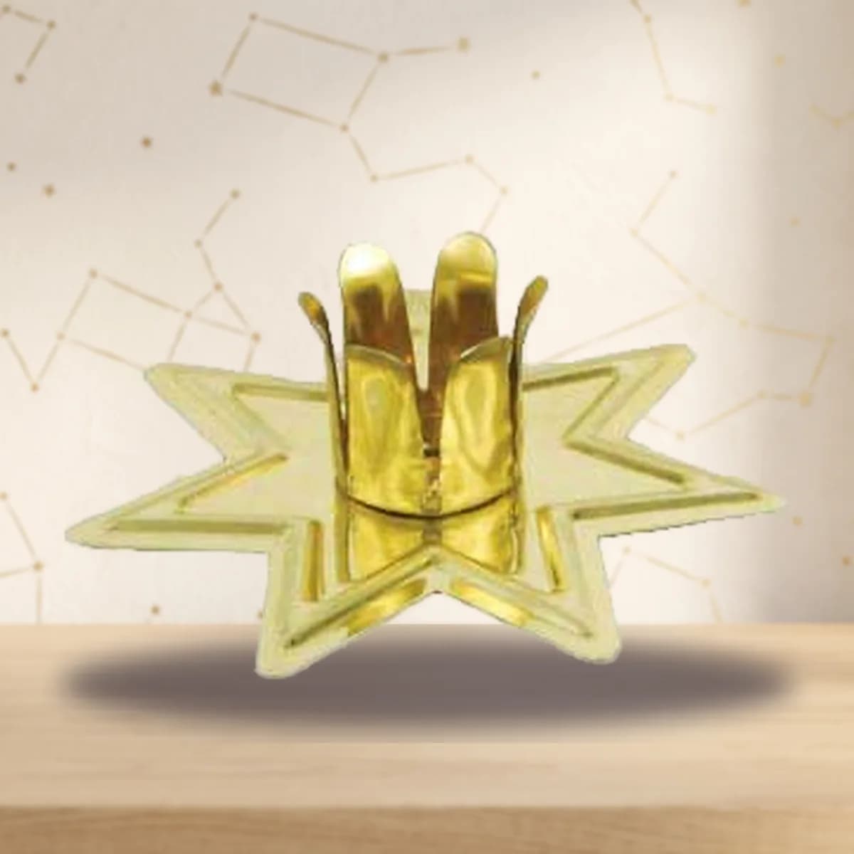 Gold-Toned Fairy Star Chime Candle Holder