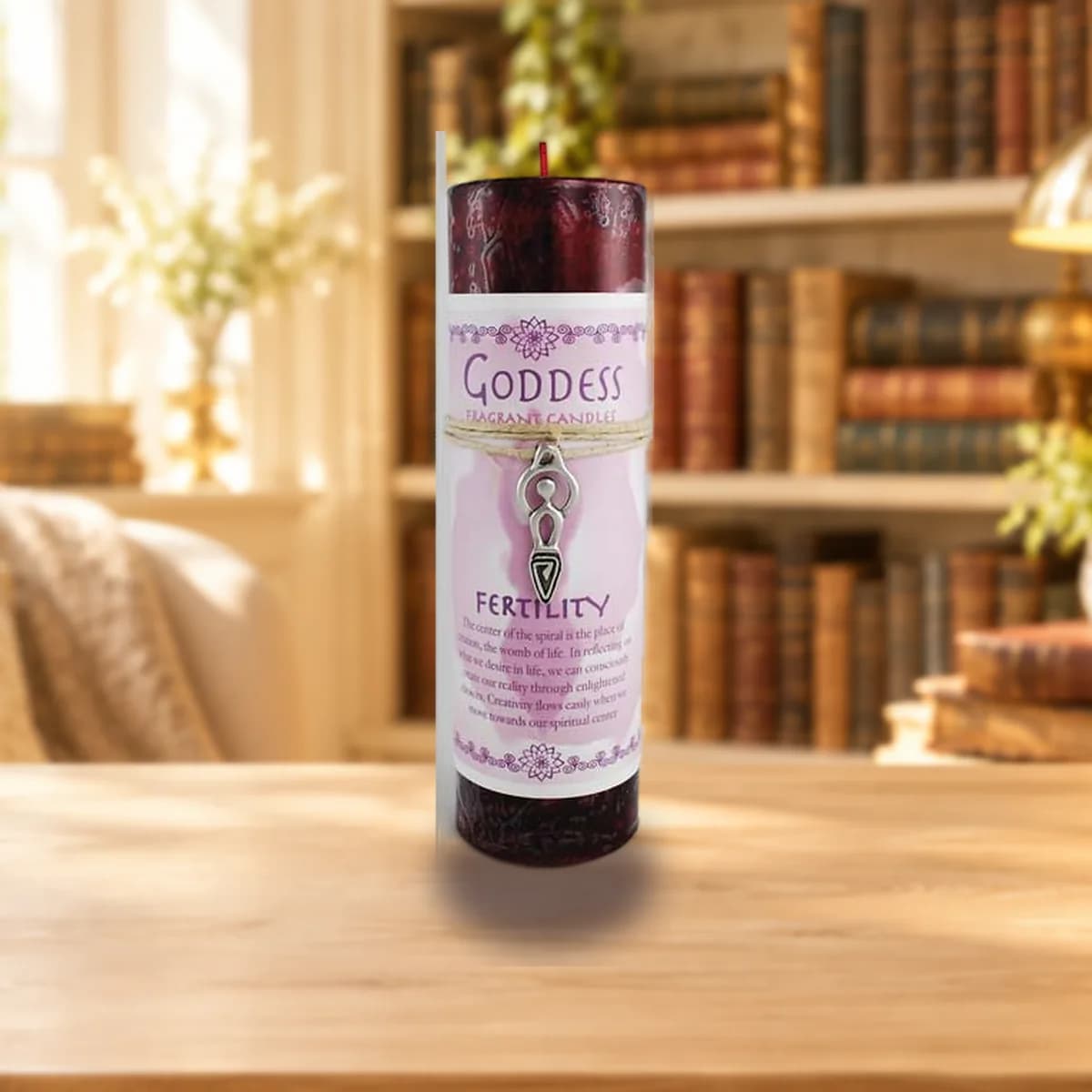 Fertility Pillar Candle with Goddess Necklace