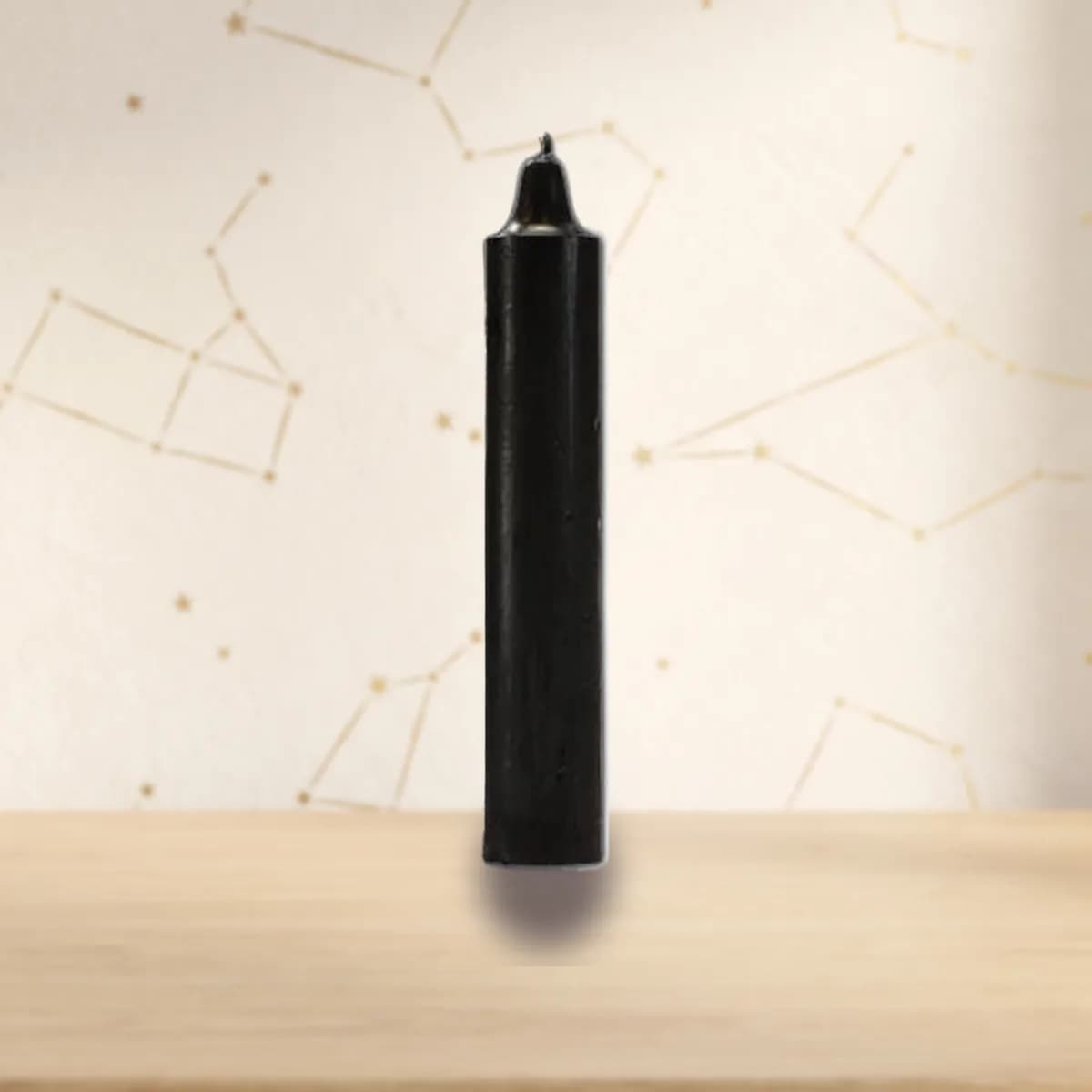 Black Pillar Candle, 9-inch