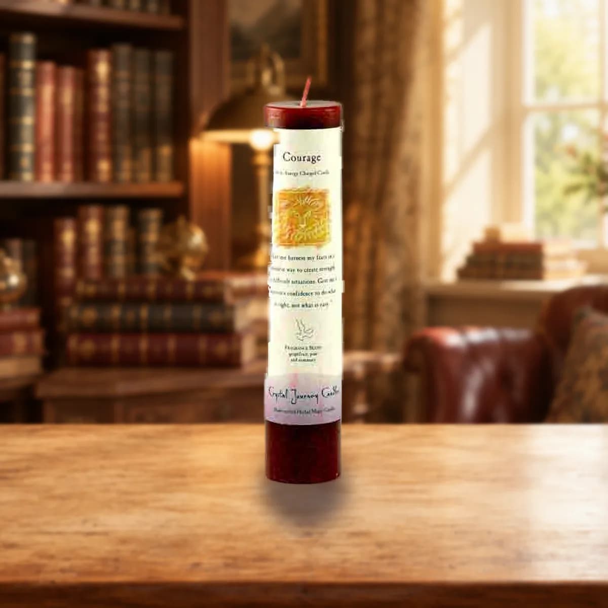 Courage Reiki Charged pillar candle