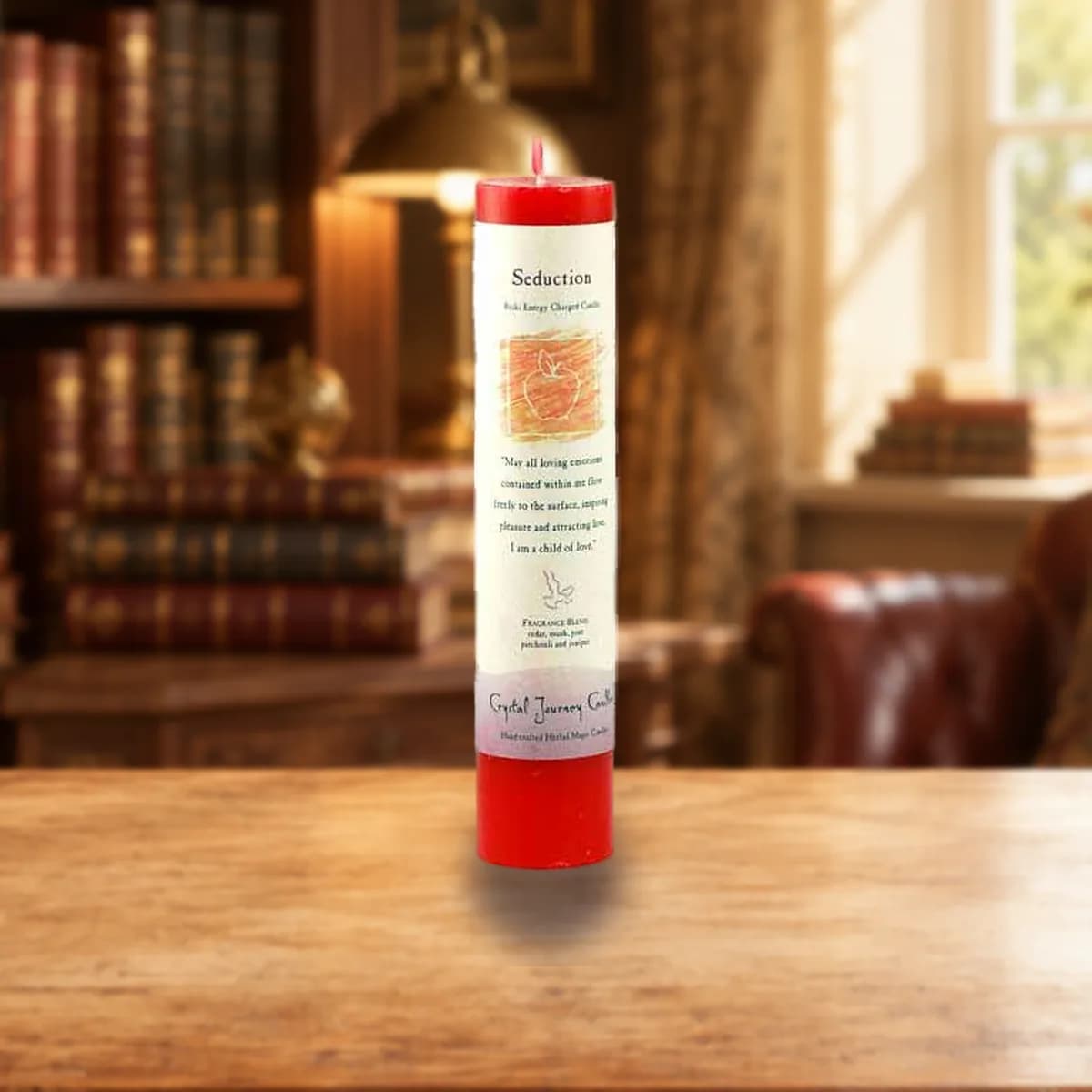 Seduction reiki charged pillar candle