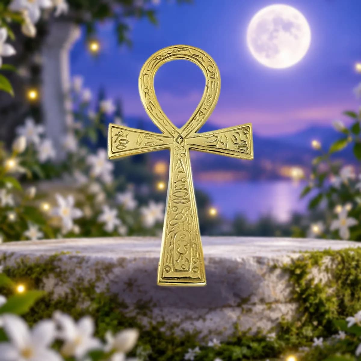 3 1/2" x 6 1/2" Ankh brass