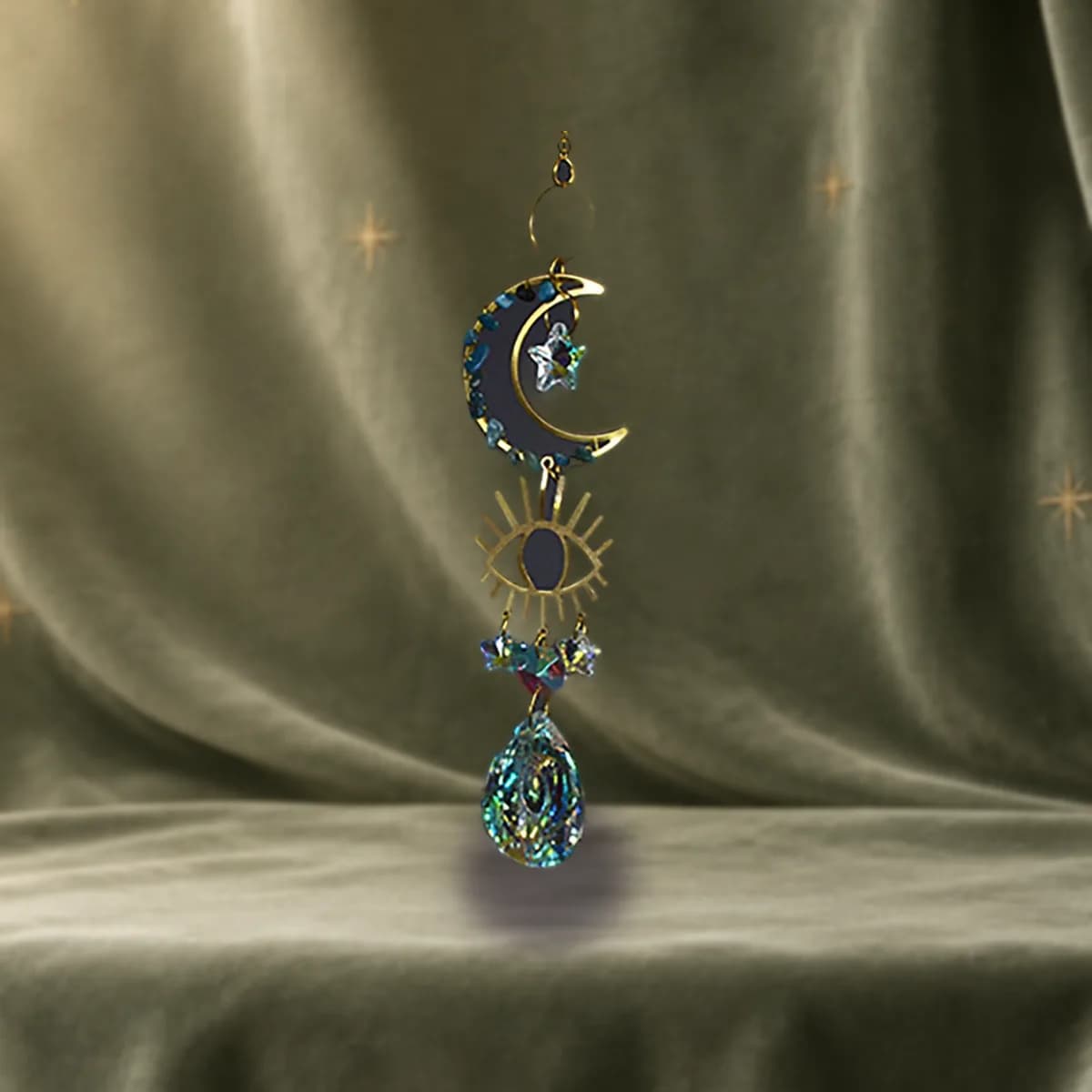 16"  Evil Eye Crescent sun catcher