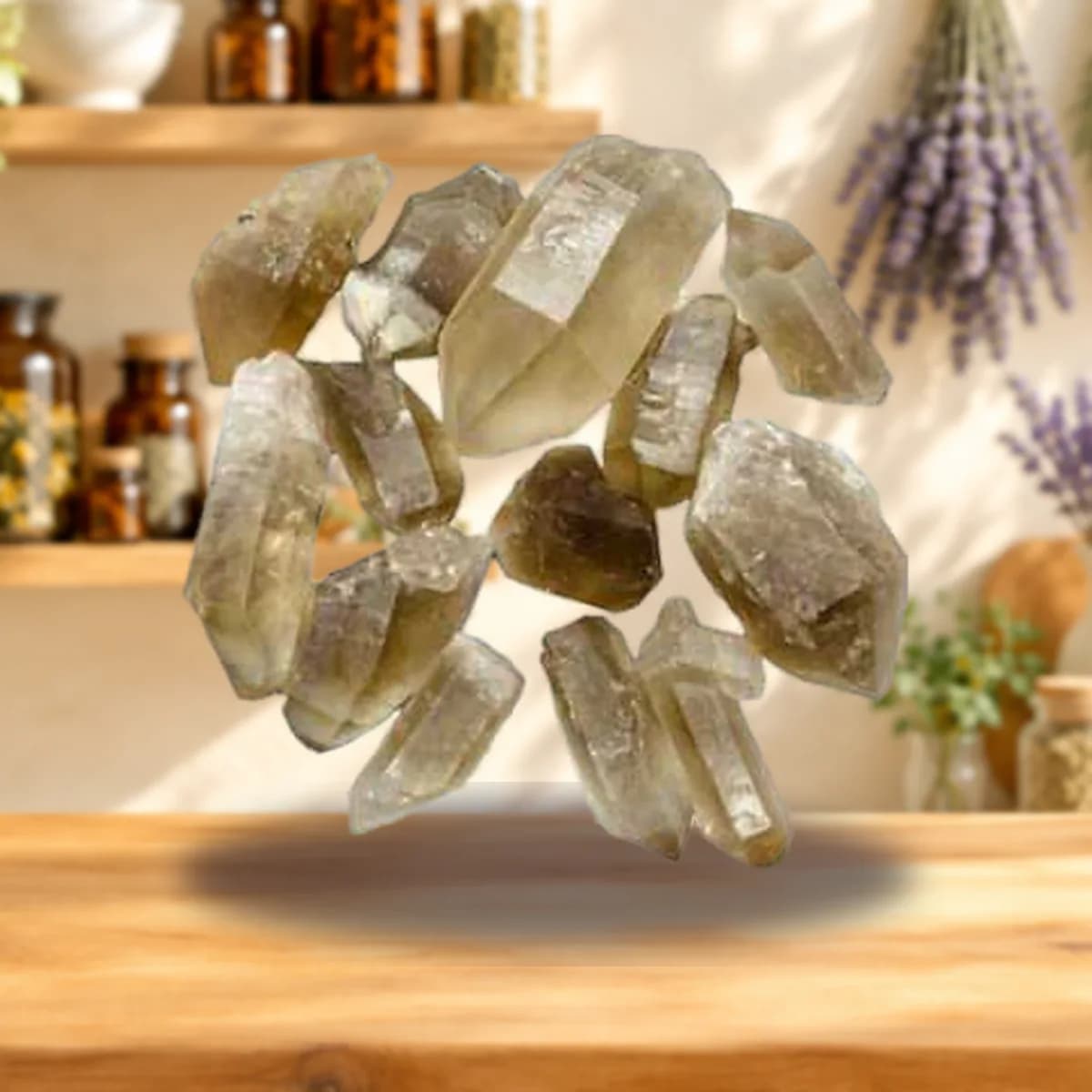 Smoky Quartz Natural Points, 3 lb Flat