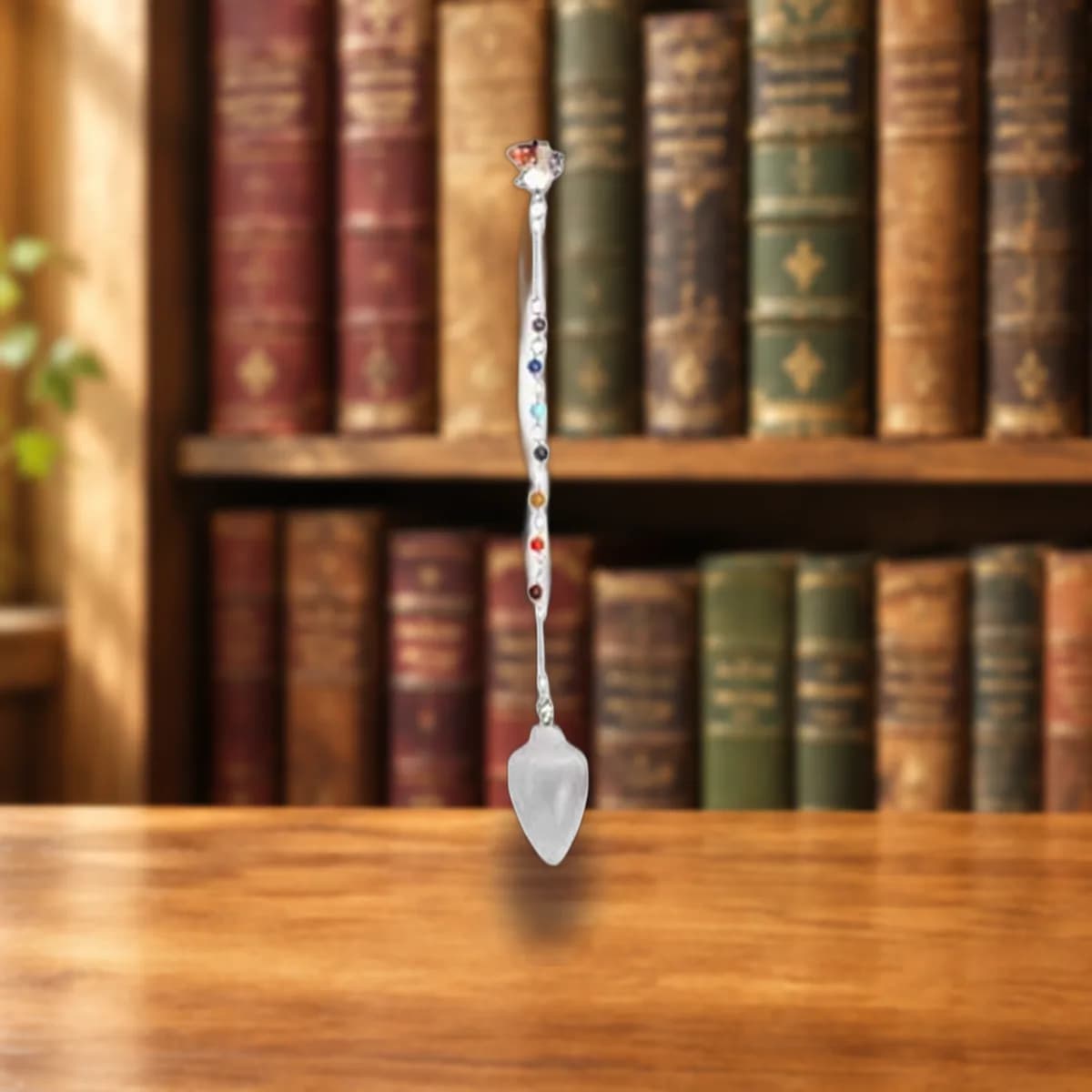 Selenite Seven Chakra Pendulum