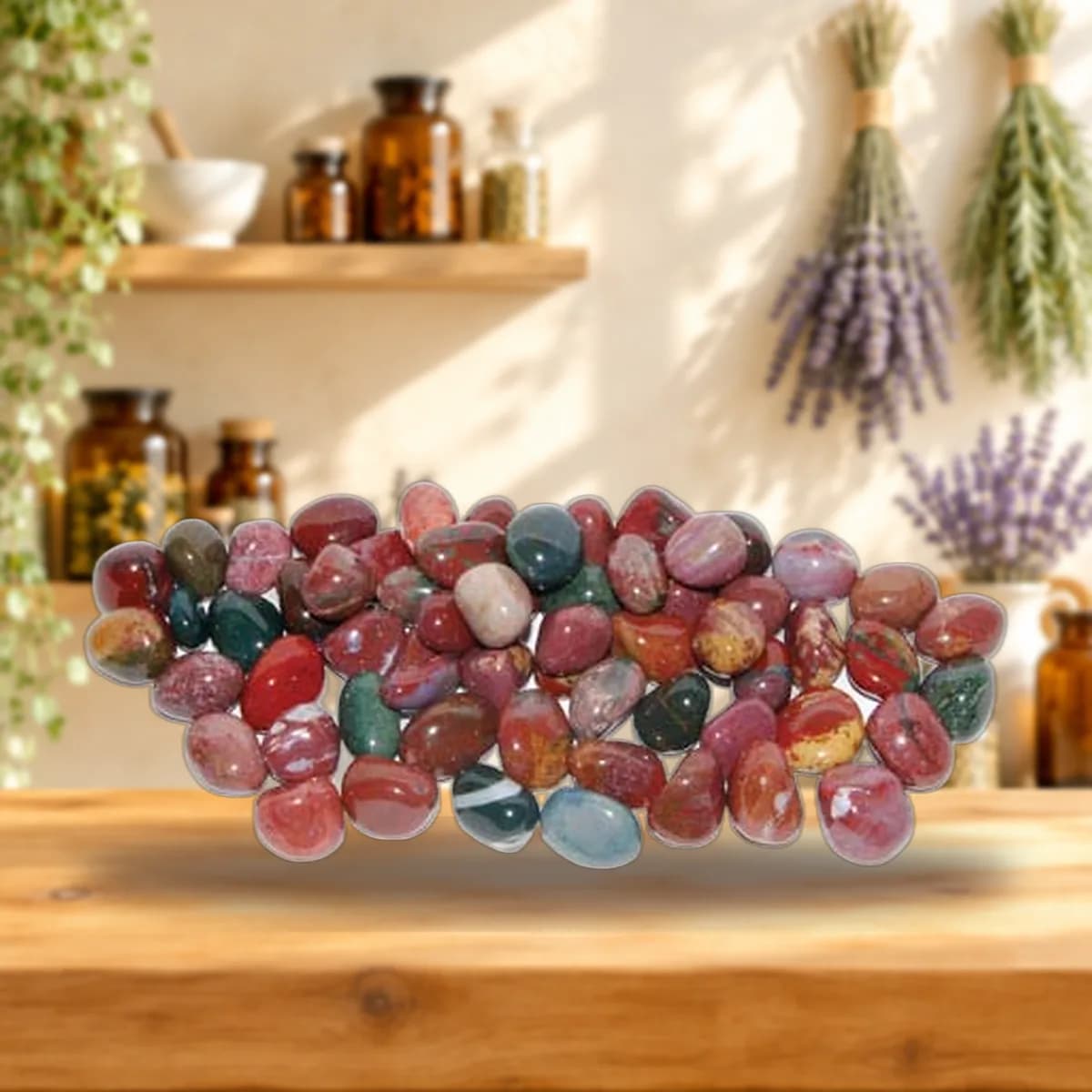 1 lb Jasper Fancy tumbled stones