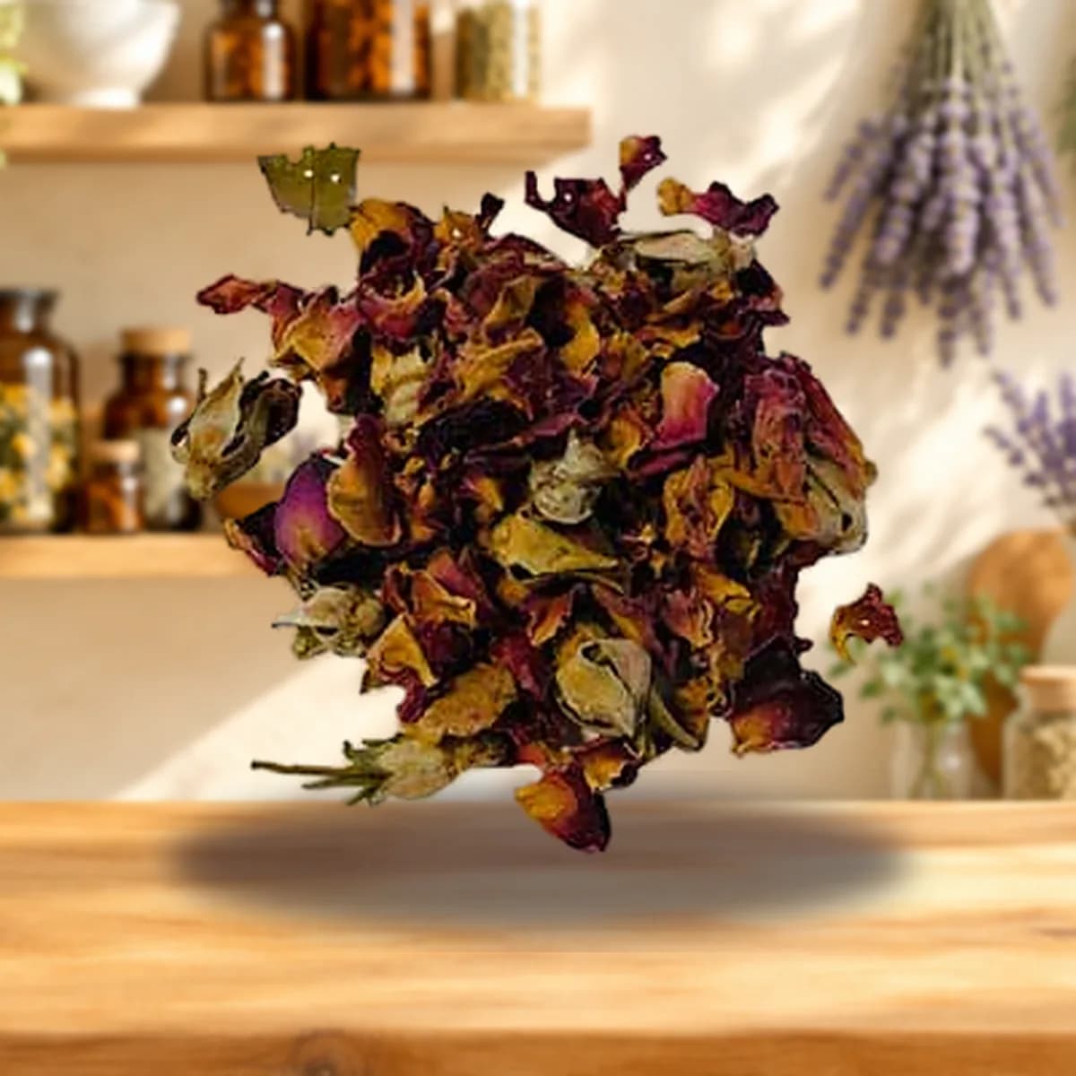 1 Lb Red Rose Buds & Petals (Rosa centifolia)