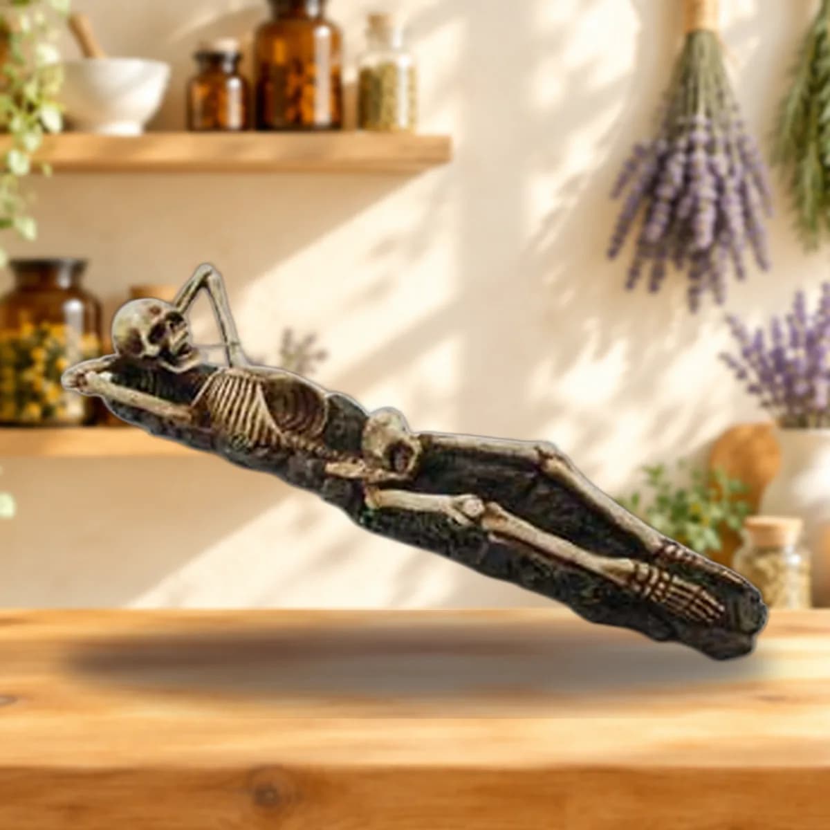 Skeleton incense holder