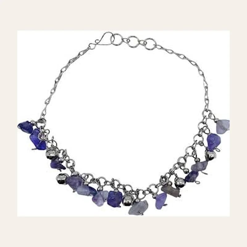 Moon & Star anklet (various stones)