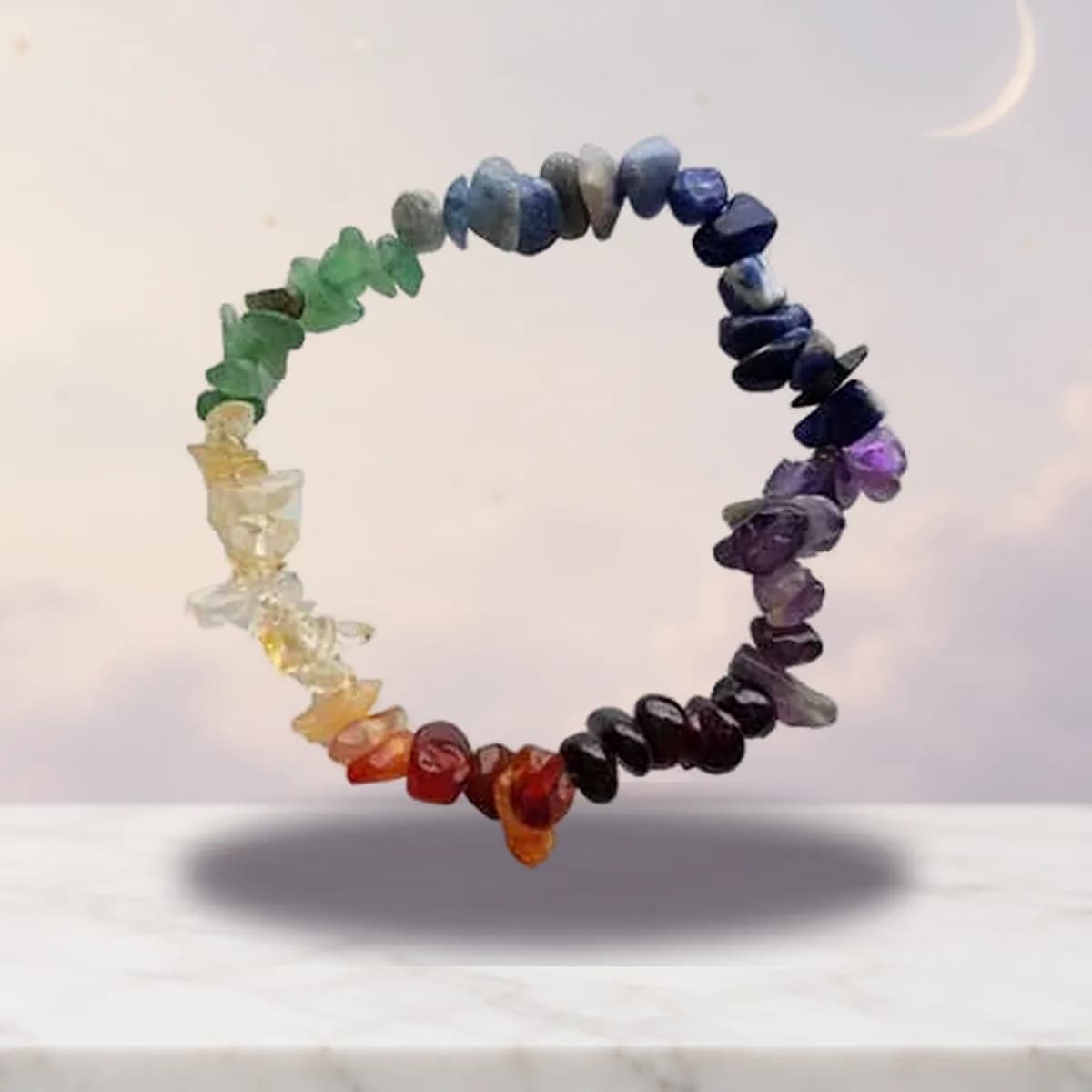 7 Chakra chip bracelet