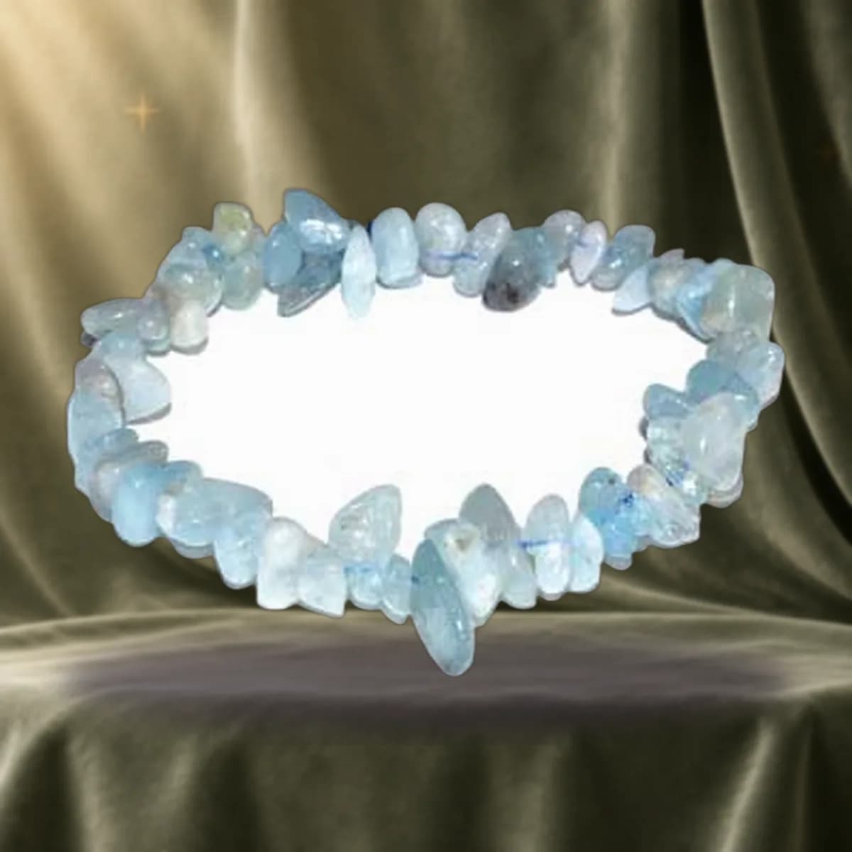 Aquamarine chip bracelet