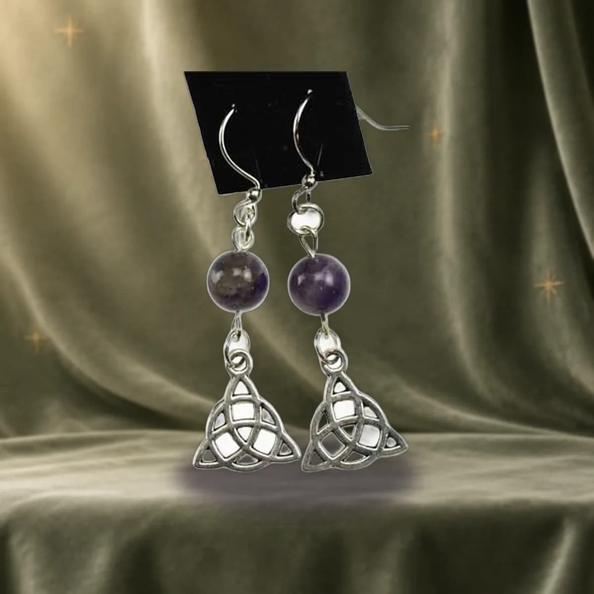 Amethyst Triquetra earrings