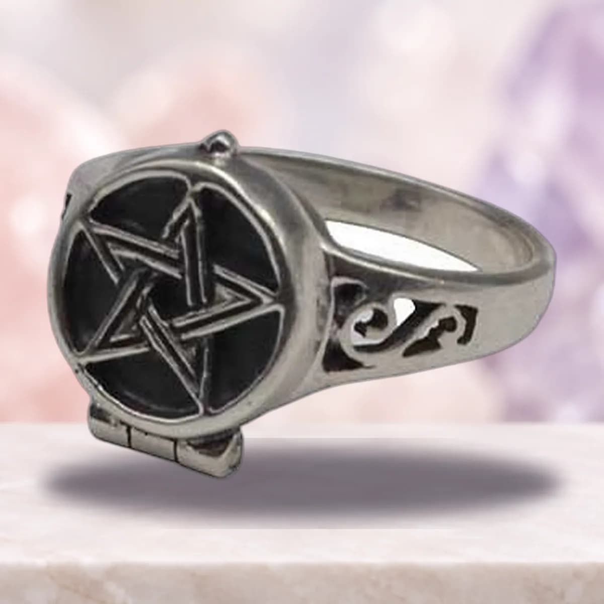 size 7 Pentagram Poison ring sterling