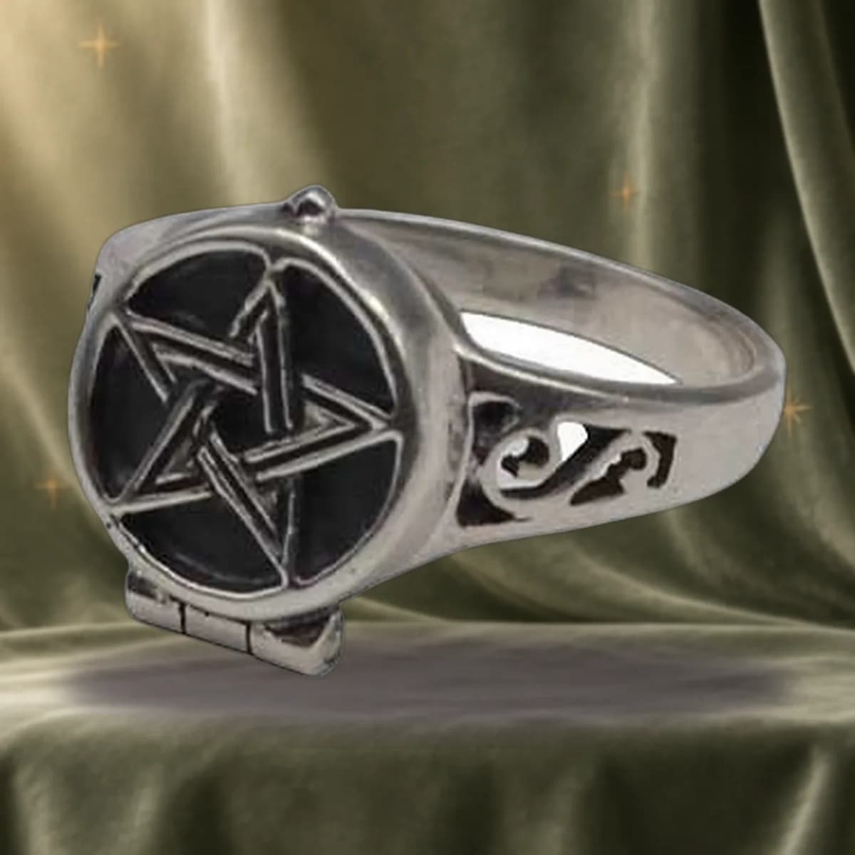 size 9 Pentagram Poison ring sterling