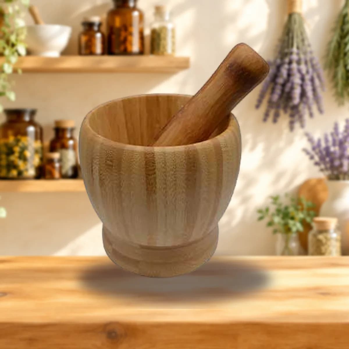 4" Wooden Mortar and Pestle Set