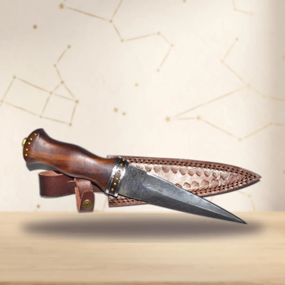 Rosewood Damascus athame