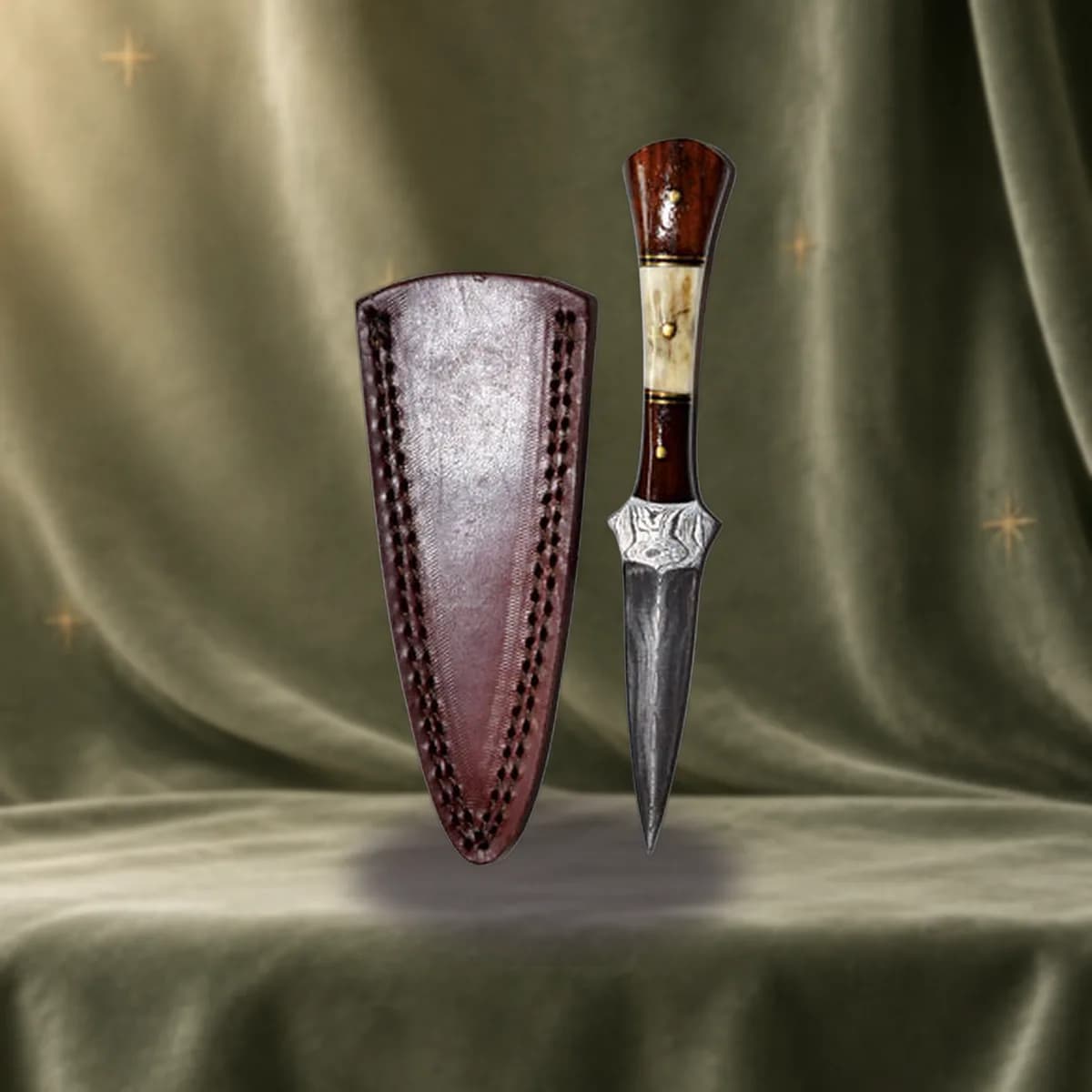 7" Baby Stag Damascus athame