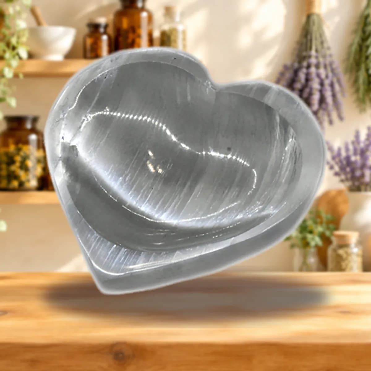 4" Selenite Heart bowl