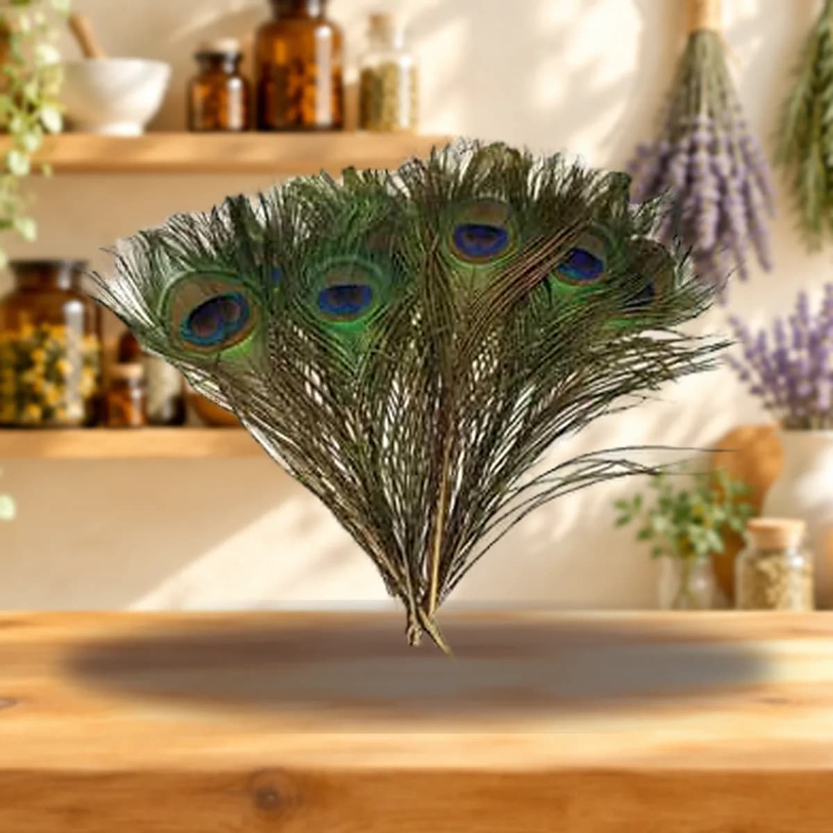 (set of 100) Peacock feather