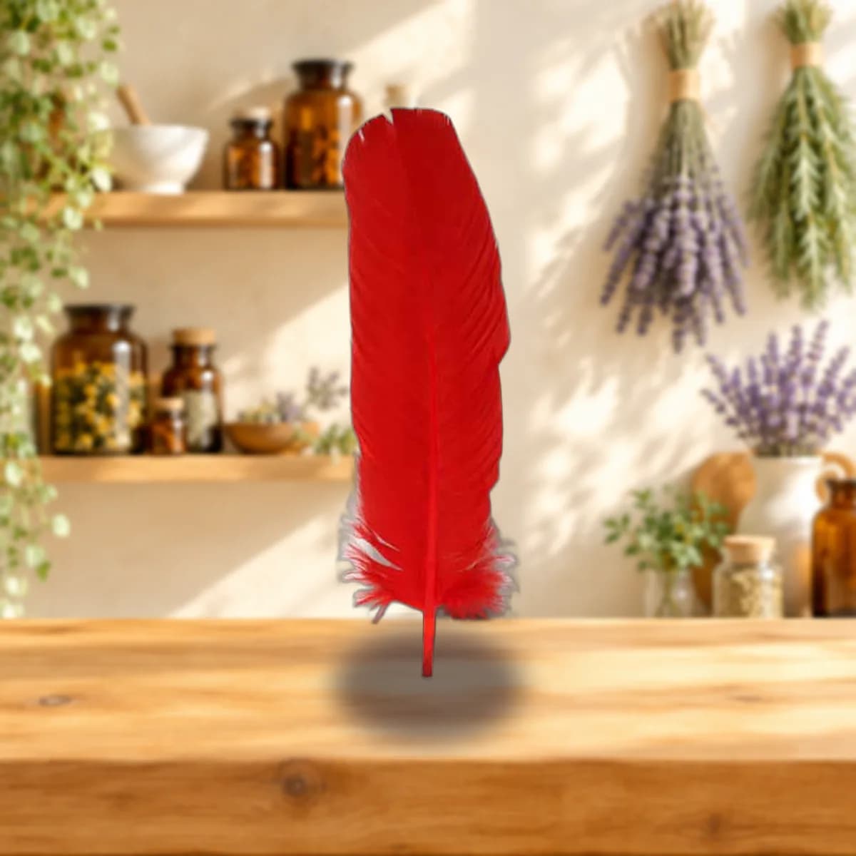(set of 10) Red feather 12"