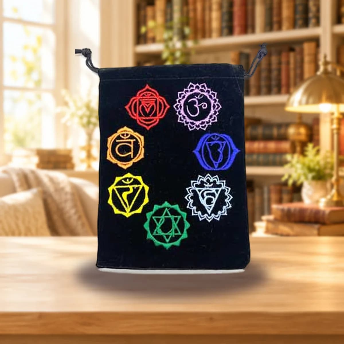 (set of 10) 5"x 7" Chakra Black velveteen bag