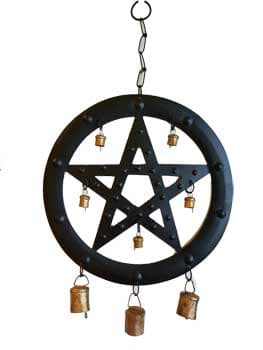 Black Pentagram Wind Chime, 9 1/2 in.