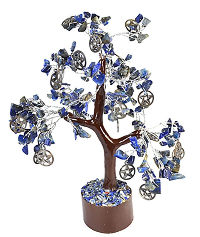 Lapis W pentacles gemstone tree (300 beads)