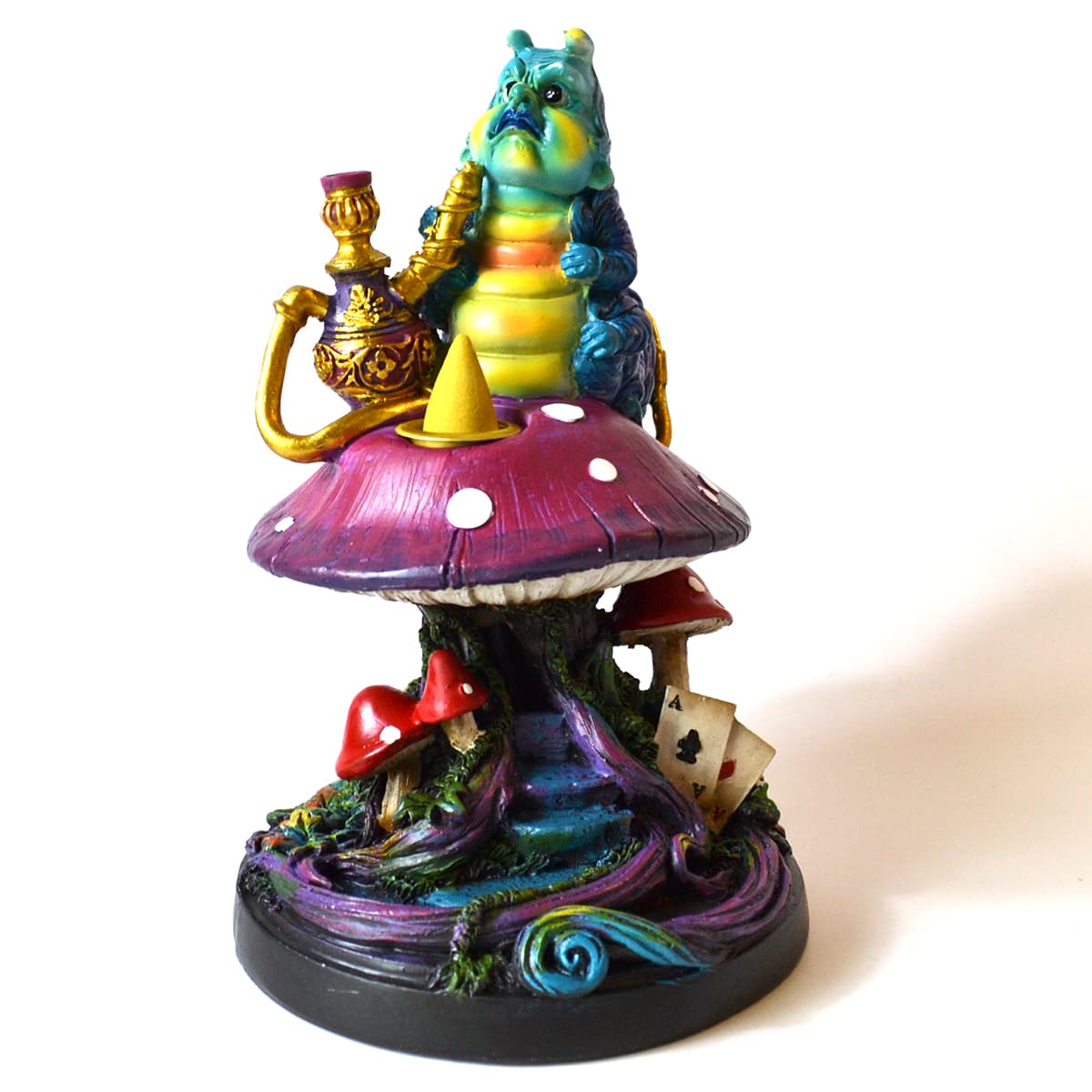 9" Caterpillar on Mushroom backflow incense burner