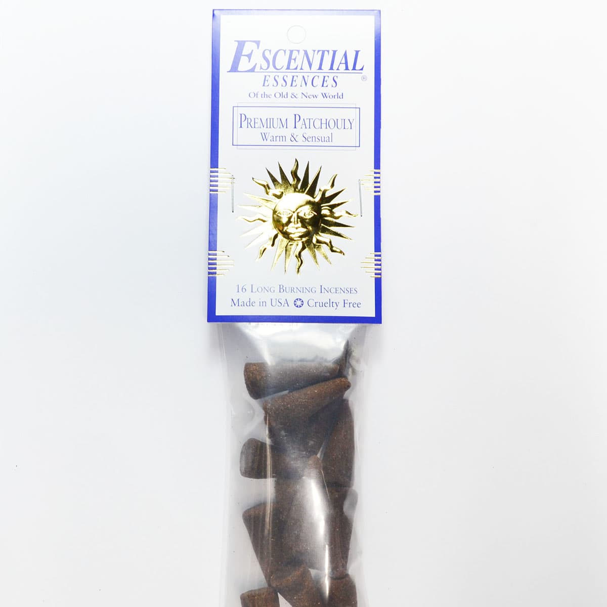 16/pk Premium Patchouly escential essences incense cones