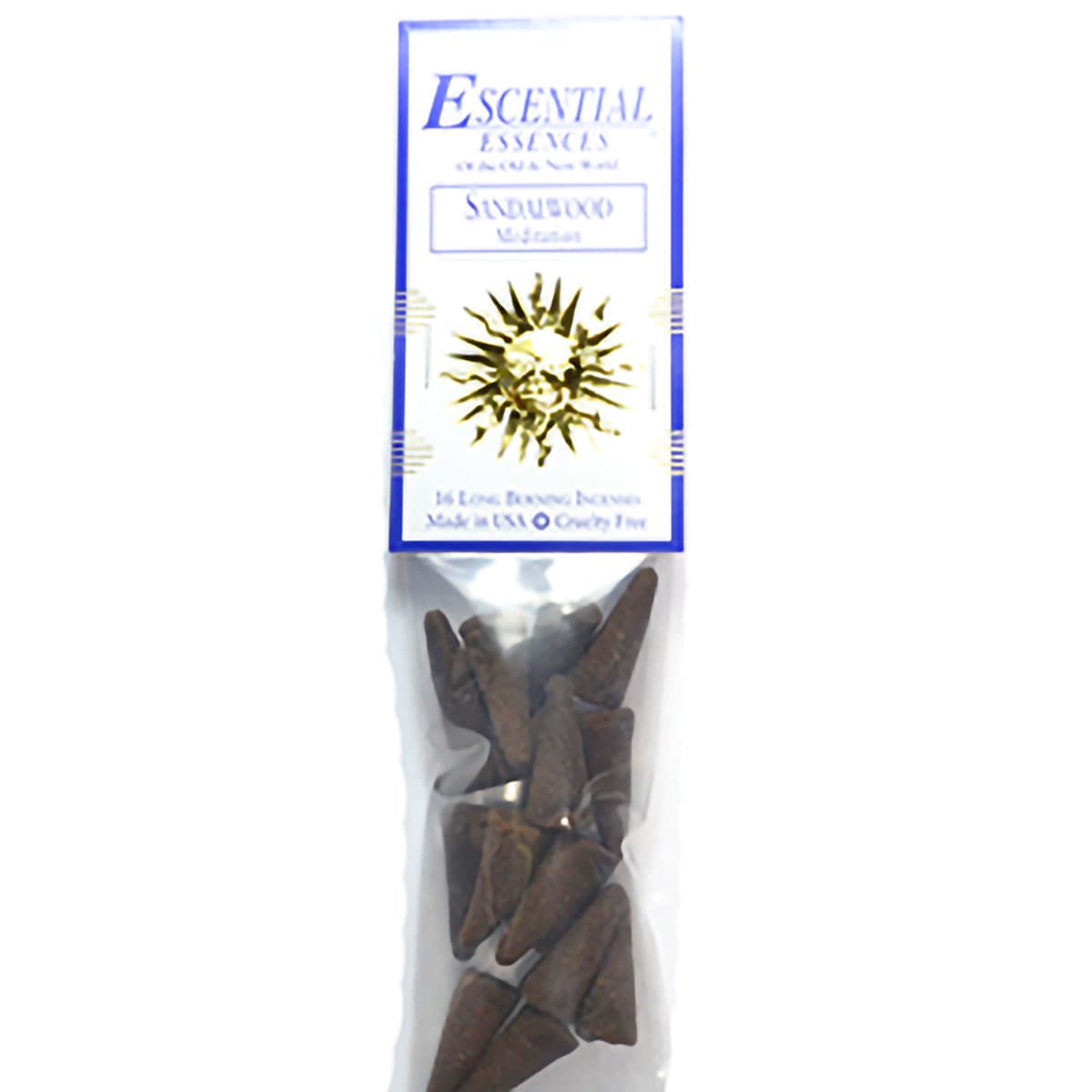 16/pk Sandalwood escential essences incense cones