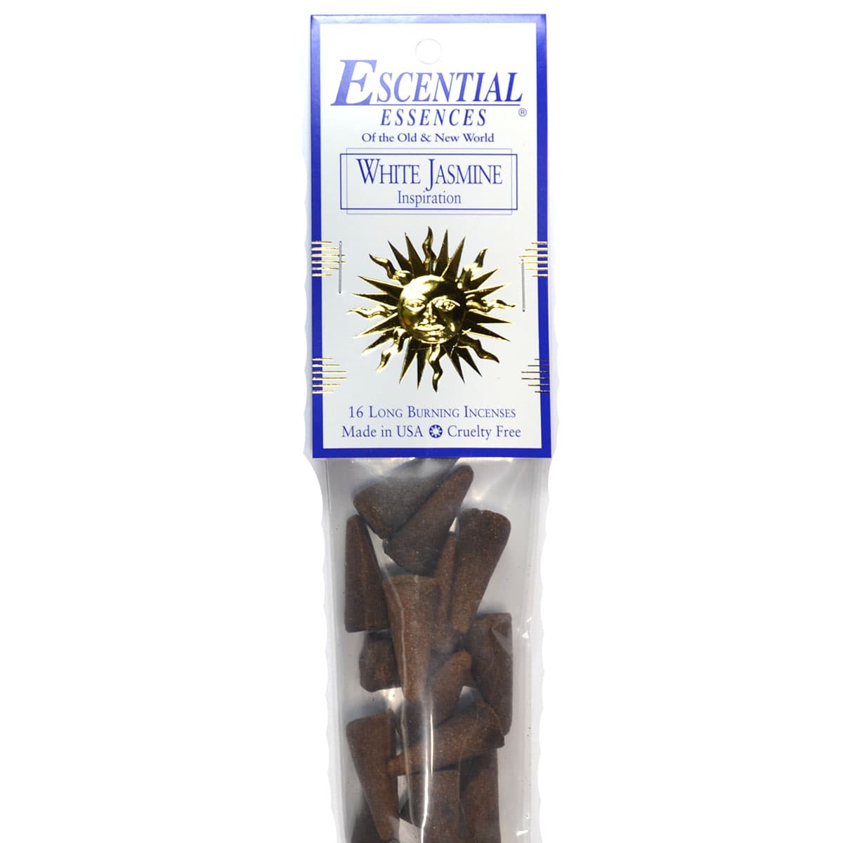 16/pk White Jasmine escential essences incense cones
