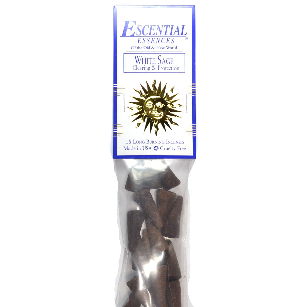 16/pk White Sage escential essences incense cones