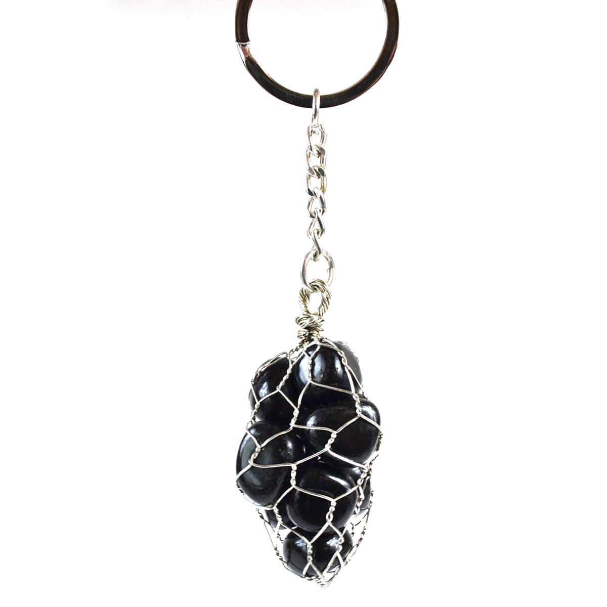 Back Obsidian wire bag keychain