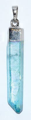 (set of 3) 2" Aqua Aura Quartz pendant