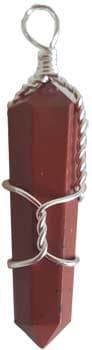 (set of 5) Red Jasper w wrapped point