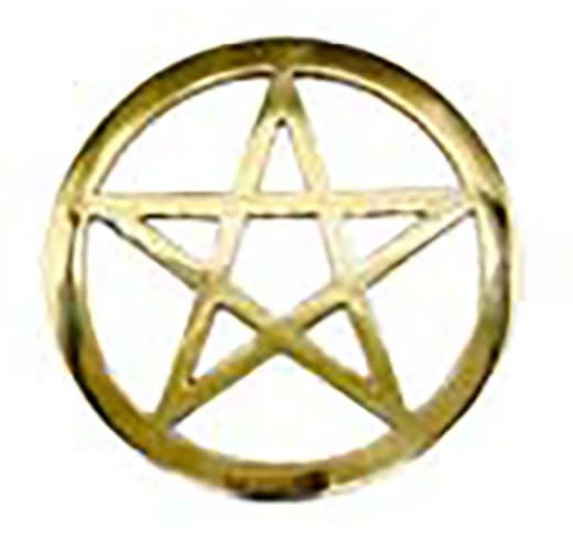 5.75" brass Pentagram altar tile