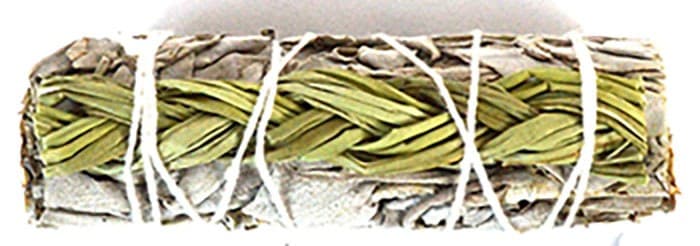 4" White Sage & Sweetgrass smudge stick
